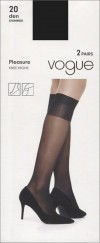 Гольфы VOGUE PLEASURE 20 knee-highs, 2 pairs (95952) 36-41, 20 DEN, SUNTAN (загар) фото 1 — Модная Ты