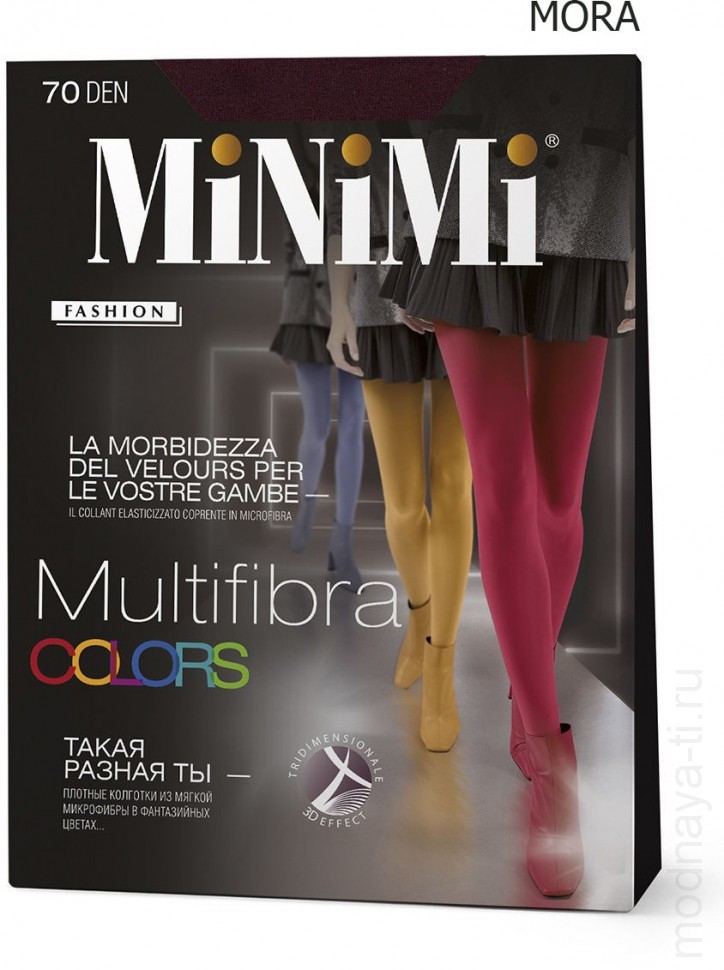 Купить цветные колготки minimi multifibra colors 70 2-s, 70 den, mora  (темно-сиреневый) с доставкой