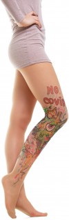 Колготки с ярким тату NO Covid фото 1 — Модная Ты