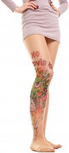 Колготки с ярким тату NO Covid фото 5 — Модная Ты
