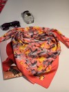 Платок женский Flamingo размер 90x90, цвет ORANGE (оранжевый) фото 8 — Модная Ты