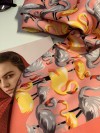 Платок женский Flamingo размер 90x90, цвет ORANGE (оранжевый) фото 12 — Модная Ты