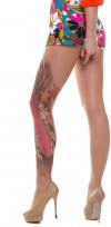 Колготки с тату-изображением розовой змеи фото 3 — Модная Ты