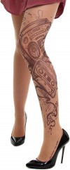 Колготки с тату-изображением черно-белых магнитофонов фото 5 — Модная Ты