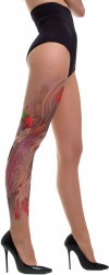Колготки с тату-изображением фиолетовой змеи фото 1 — Модная Ты