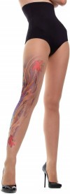 Колготки с тату-изображением фиолетовой змеи фото 2 — Модная Ты