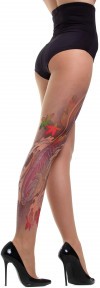 Колготки с тату-изображением фиолетовой змеи фото 3 — Модная Ты