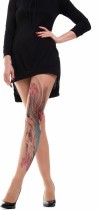 Колготки с тату-изображением голубой змеи фото 5 — Модная Ты