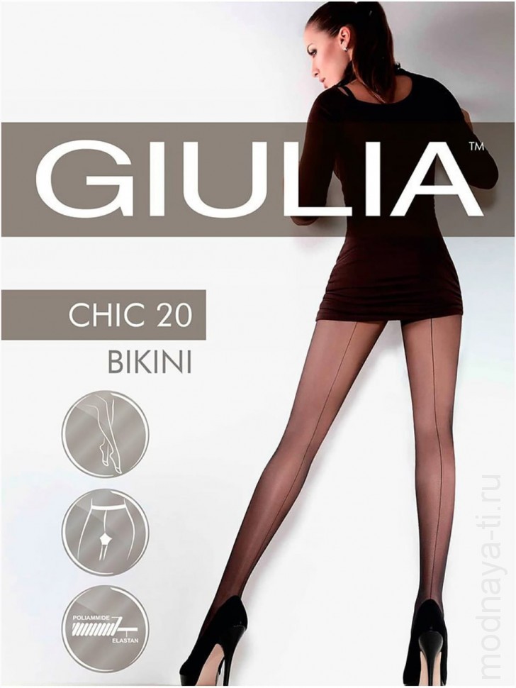 Колготки со швом GIULIA CHIC 20 bikini фото 1 &mdash; Модная Ты