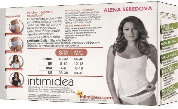 intimidea setificato daily slip midi s m bianco