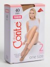 CONTE elegant TENSION 40 socks, 2 pairs 23-25, 40 DEN, NATURAL (солнечный загар) фото 3 — Модная Ты